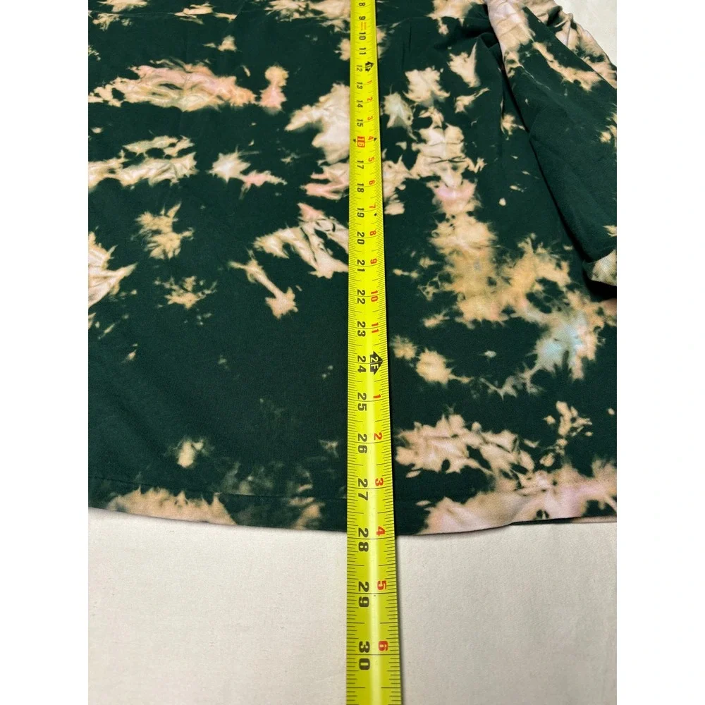 Polo Ralph Lauren Mens XL Long Sleeve Tie Dye Bleach Wash T-Shirt Green Red Pony